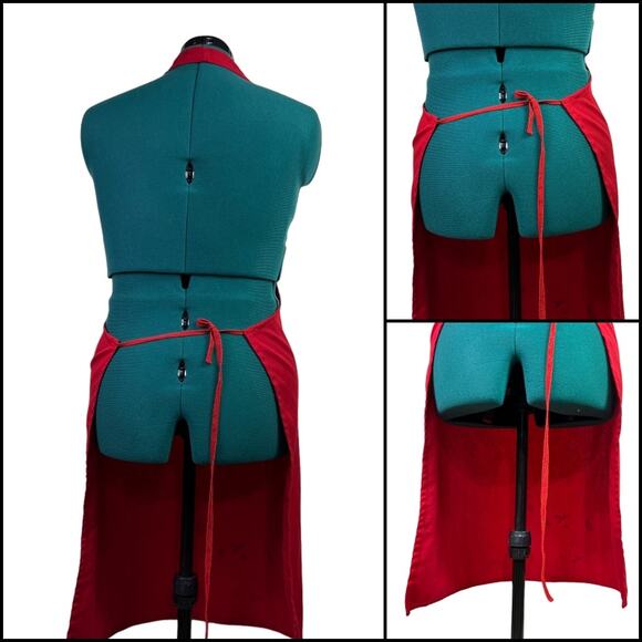 Red Kitchen Apron - Ties in Back - Multiple Uses - Picture 2 of 10